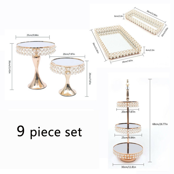 JOYDING 9pcs Cake Stands Set Cupcake Stand Dessert Display Wedding